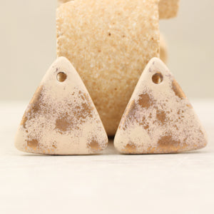 Multicolor ceramic and gold triangle charms handmade in France by Alain Granell
