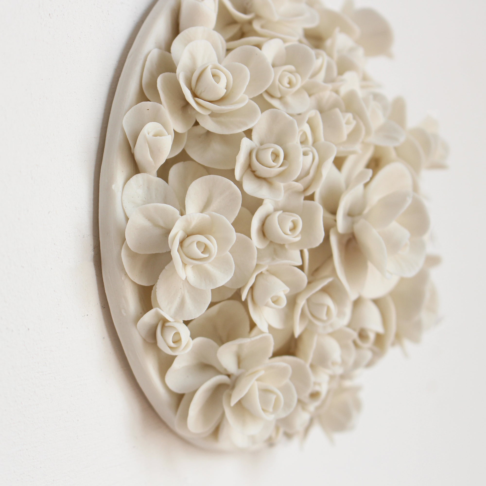 Handmade Porcelain Camellia Tile by Alain Granell