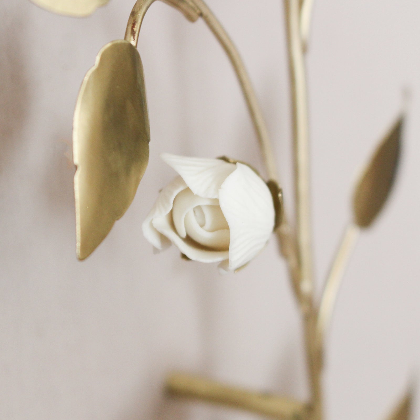 Porcelain and Brass Rose Bush by Alain Granell