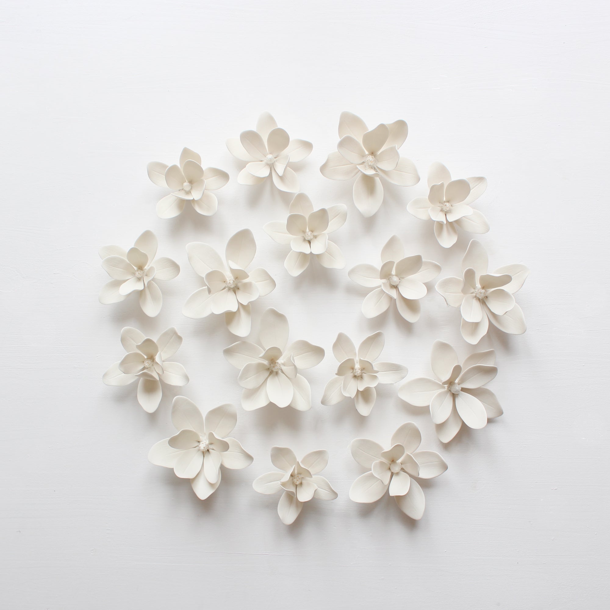 Wall Decor of Porcelain Magnolias by Alain Granell