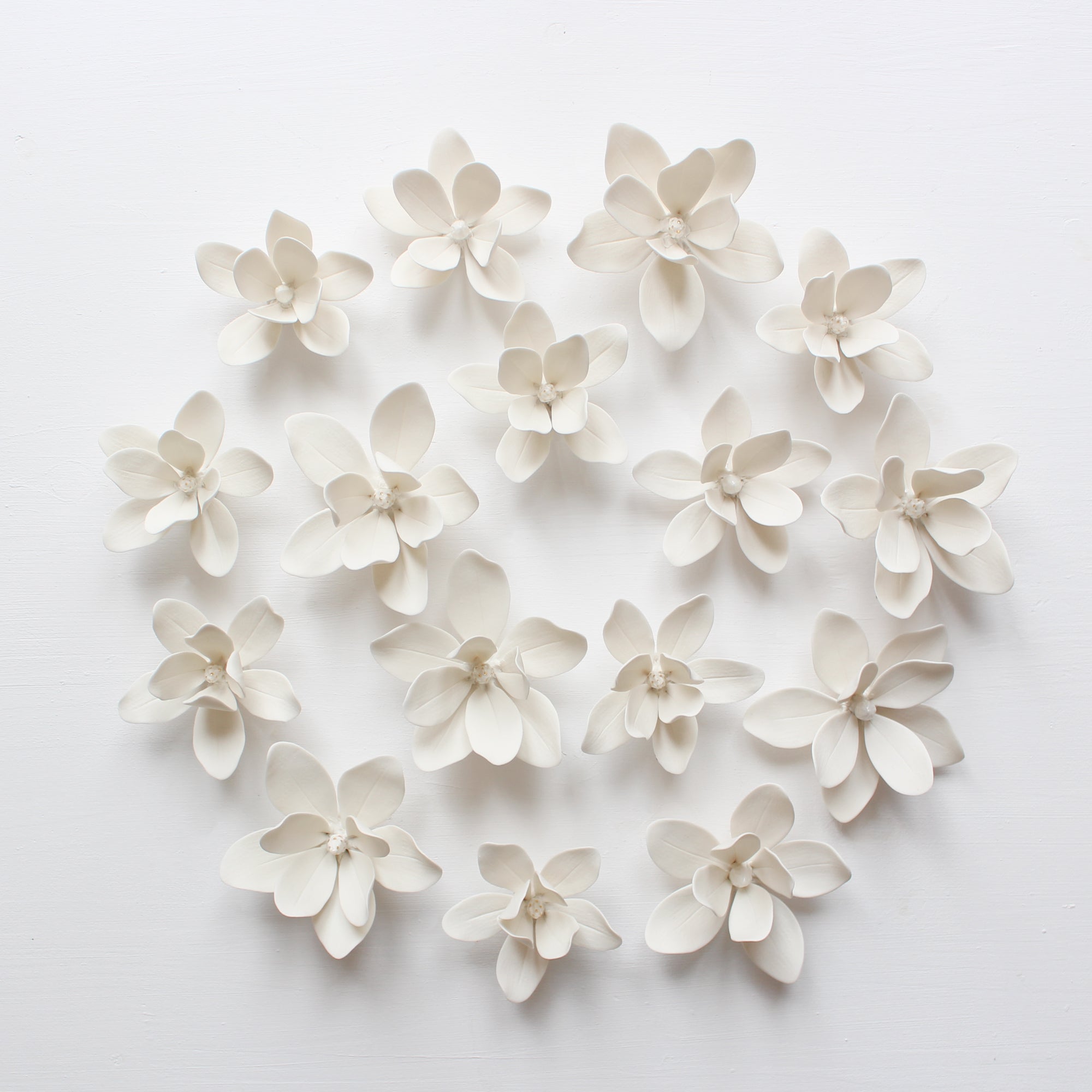 Wall Decor of Porcelain Magnolias by Alain Granell