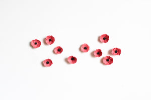 Wall Decor of Red Porcelain Poppies by Alain Granell