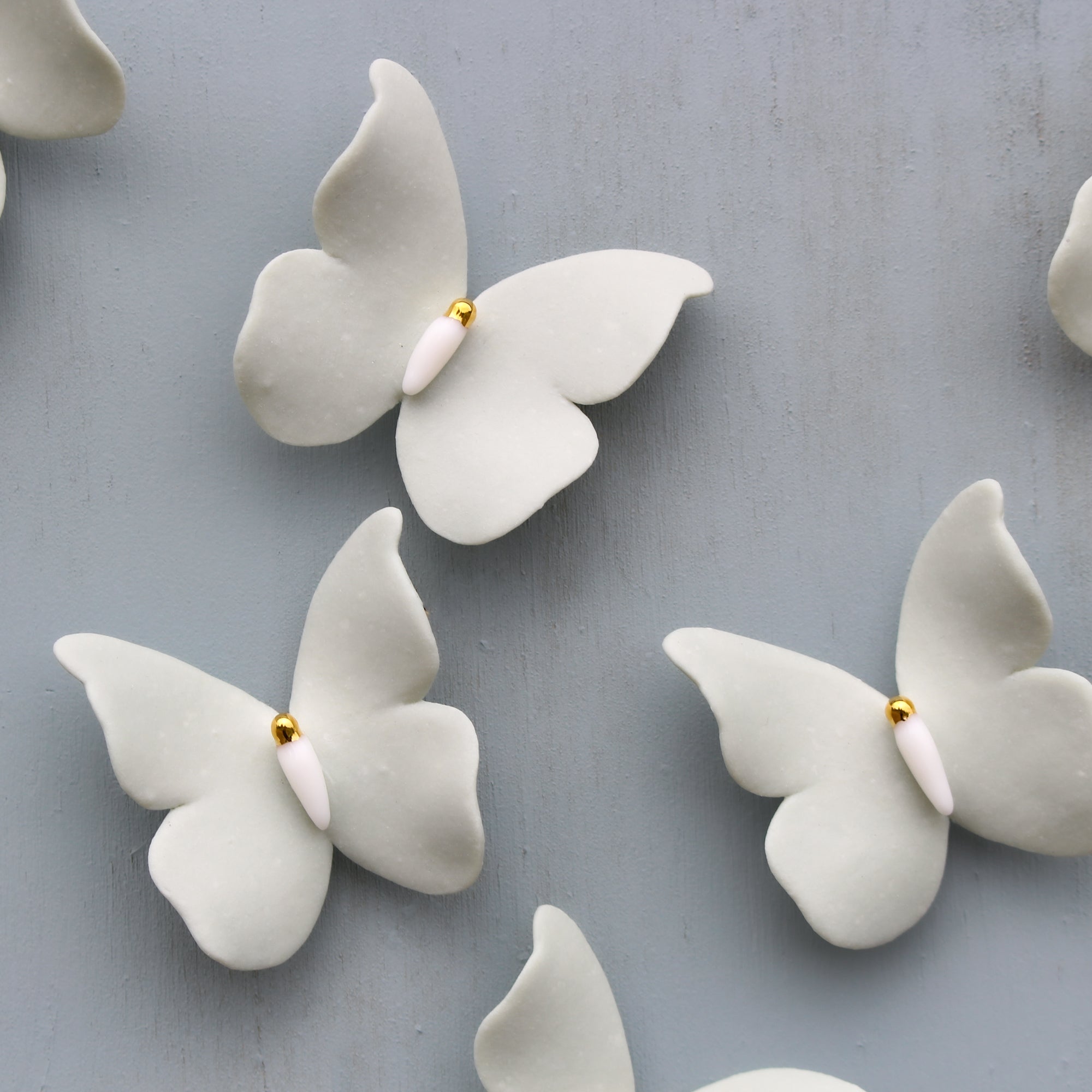 Mini Decor of Porcelain Pastel Color  Butterflies by Alain Granell