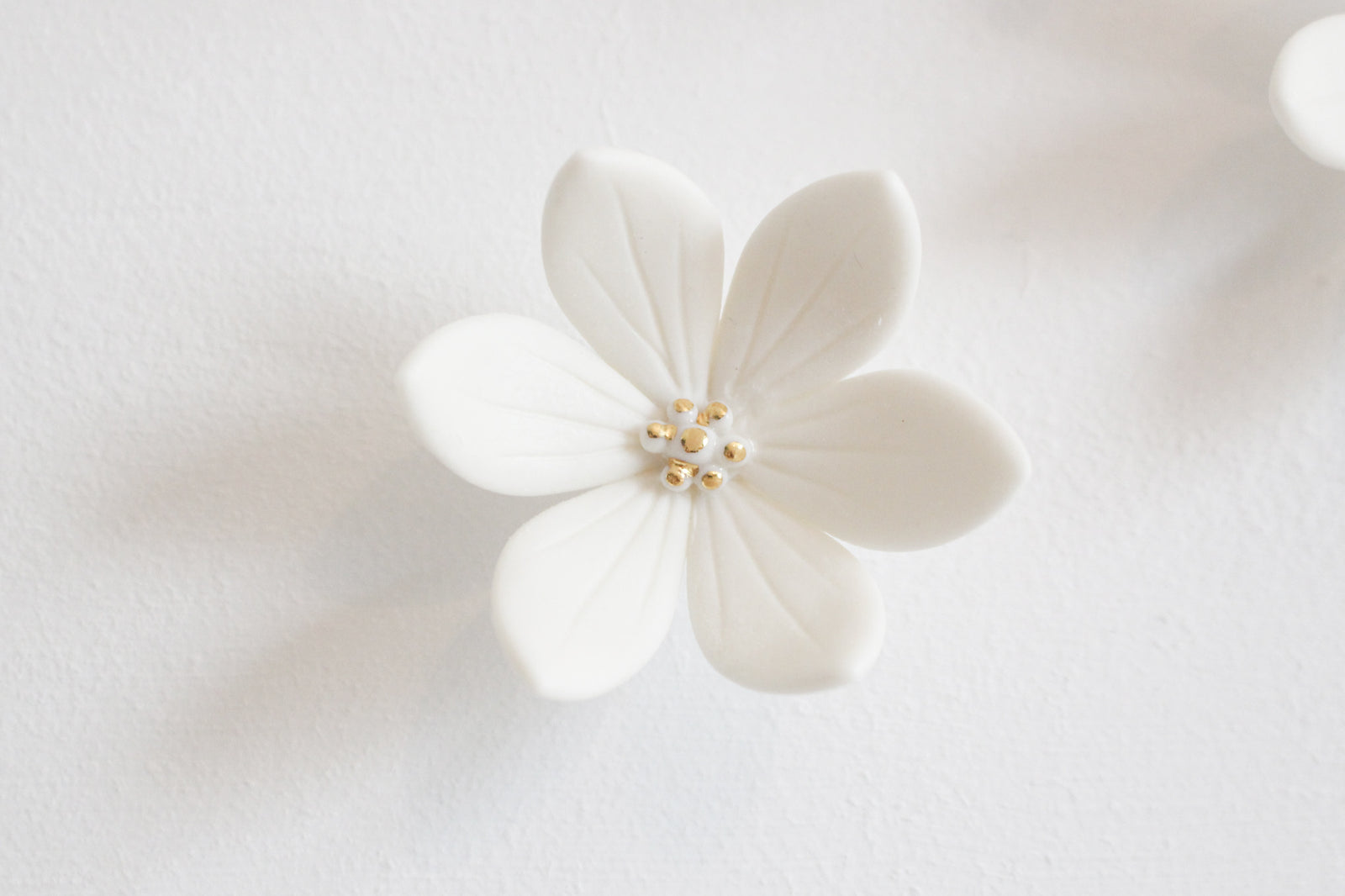 White Porcelain Flower Wall Art made in France by Alain Granell