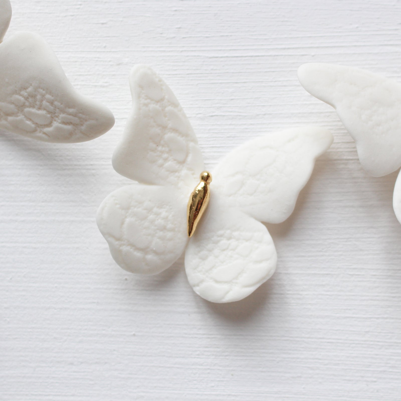White Porcelain Butterflies handmade in France by Alain Granell