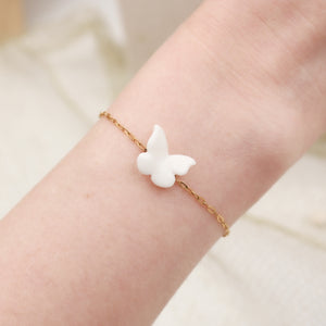 White porcelain butterfly bracelet