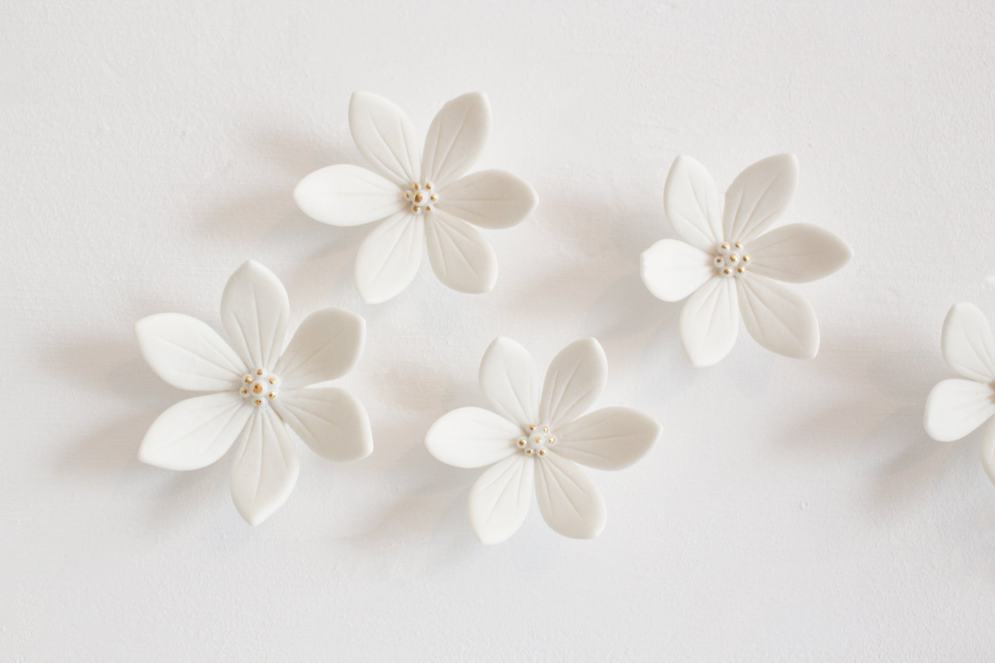 White Porcelain Flower Wall Art made in France by Alain Granell