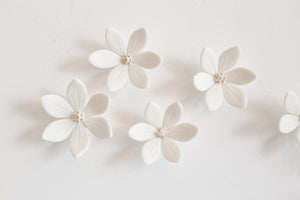 White Porcelain Flower Wall Art made in France by Alain Granell