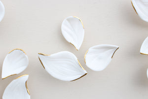 White Autumn Porcelain Leaves Wall Art handmade in France by Alain Granell