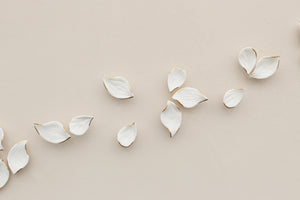 White Autumn Porcelain Leaves Wall Art handmade in France by Alain Granell