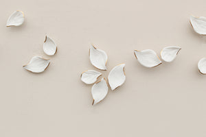 White Autumn Porcelain Leaves Wall Art handmade in France by Alain Granell