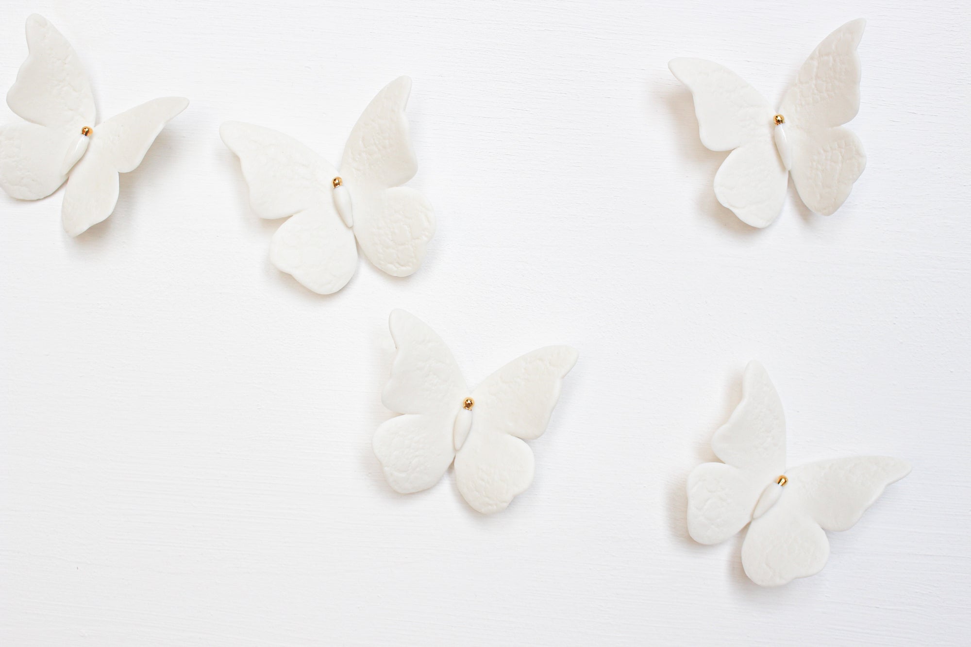 Porcelain Lace Butterflies for Wall Decoration by Alain Granell