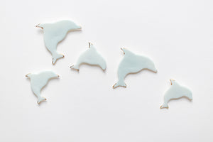 5 Celadon Porcelain Dolphins
