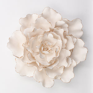 Golden Porcelain Peony- Handmade Porcelain Flower for Interior and Event Decoration - Made in France by Alain Granell – Home and Wall Decoration
