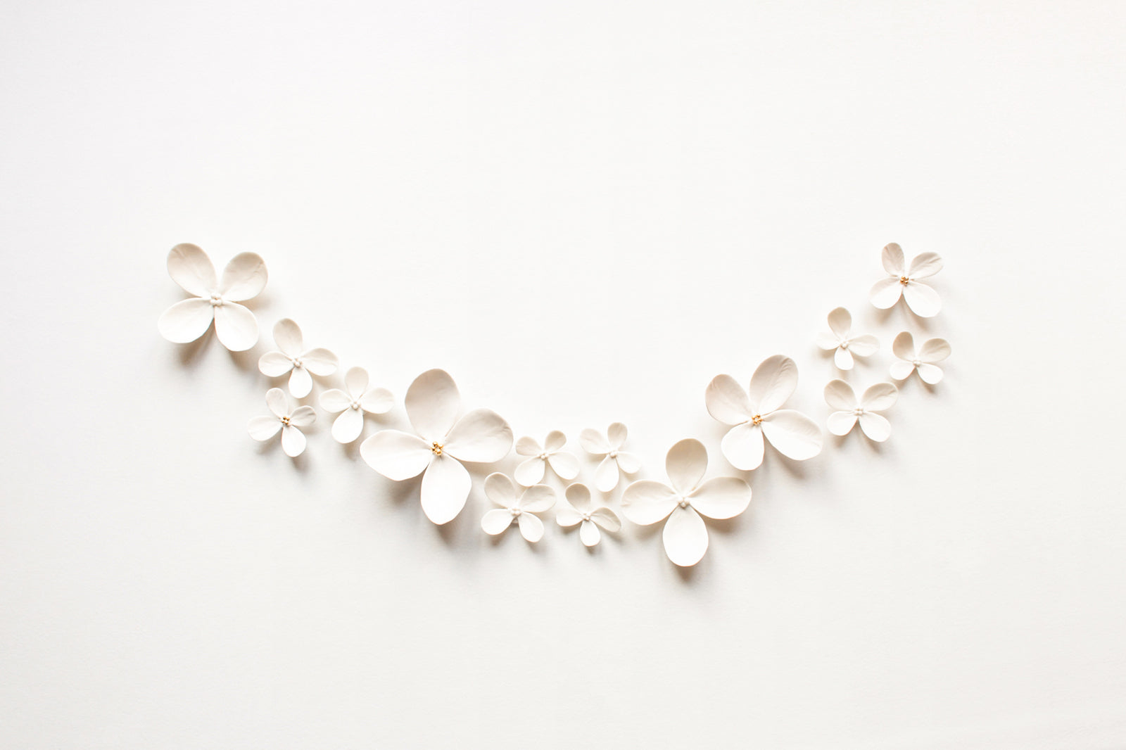 Wall Decor of Porcelain Hydrangeas - Handmade Porcelain Flowers for Interior and Event Decoration - Made in France by Alain Granell – Home and Wall Decoration